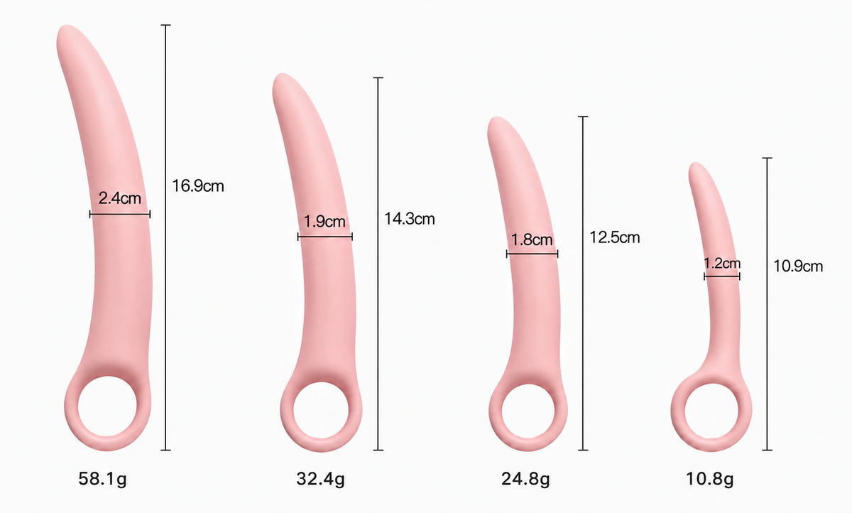 4 Pack Silicone Pelvic Wand Dilator Trainer Set